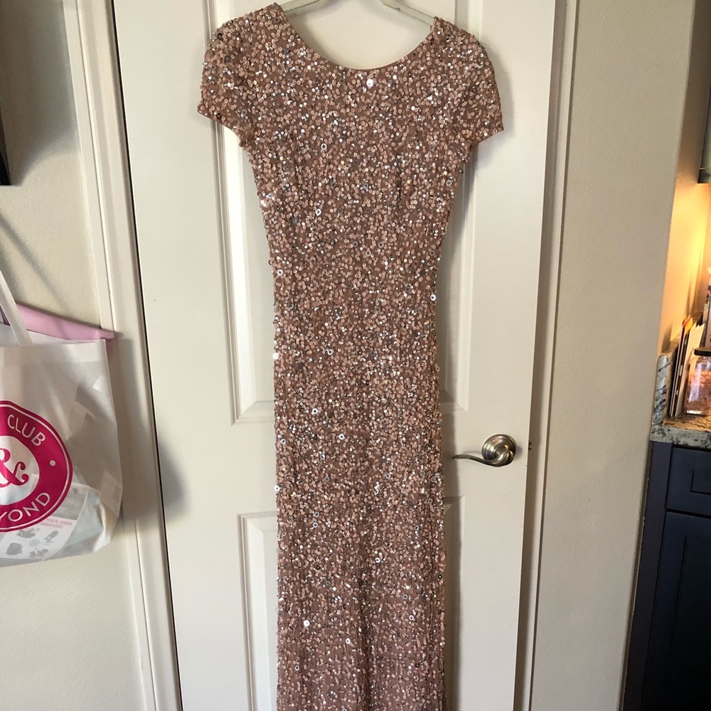 Gorgeous nude pink sequin gown